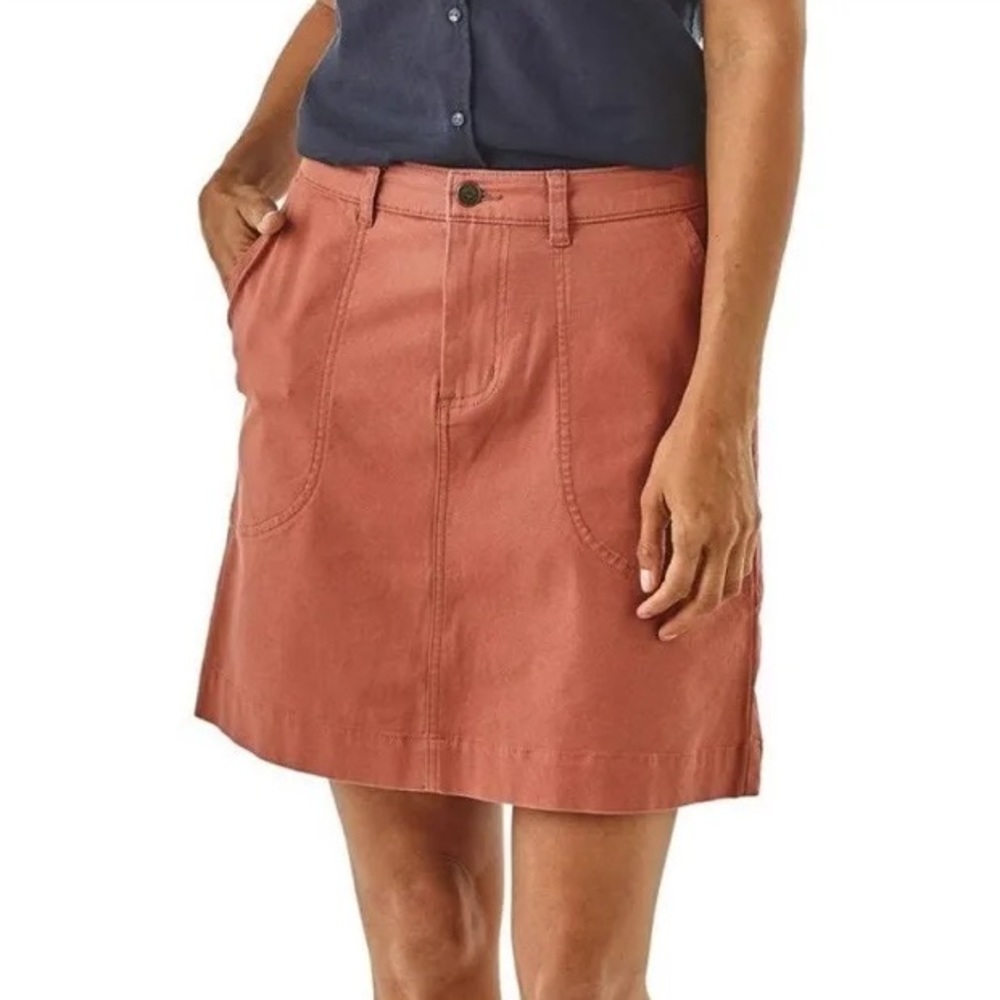 Patagonia Standup Skirt With Pockets Terra Cotta Color Size 6  Organic Cotton